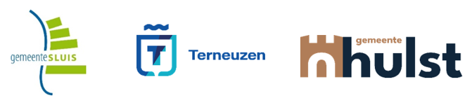 Logo's gemeente Sluis, gemeente Terneuzen en gemeente Hulst
